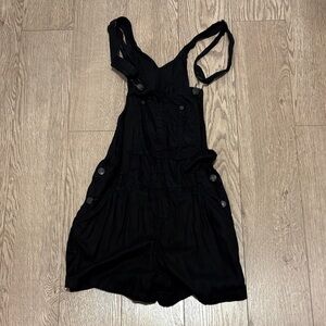 TNA Black Overalls with Button Details